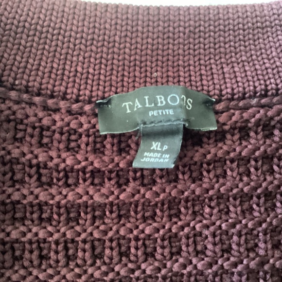 Ladies Talbots Petite XL Cardigan Sweater Deep Marron with Gold Buttons- Nice - Picture 3 of 8